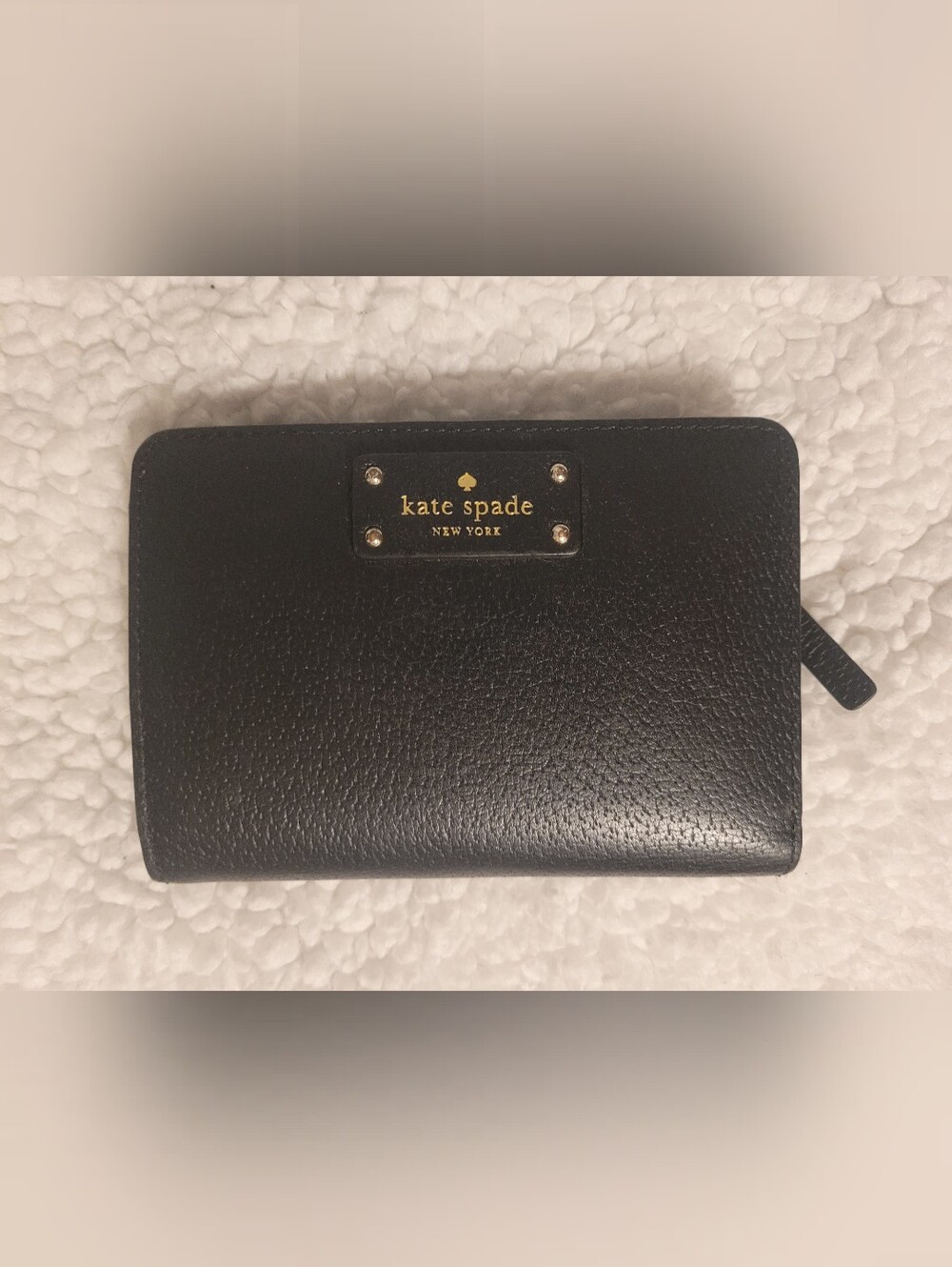 Kate Spade black leather bifold wallet